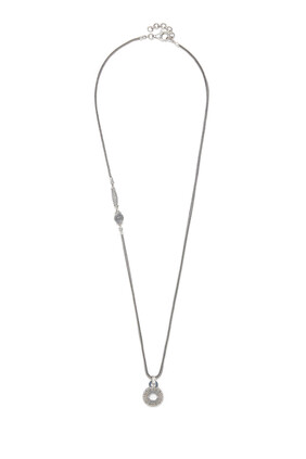 Faith Necklace, Silver with Sapphires